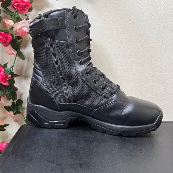 Interceptor Force Tactical Boots Men’s 9 Black Leather Duty Combat Outdoor ?